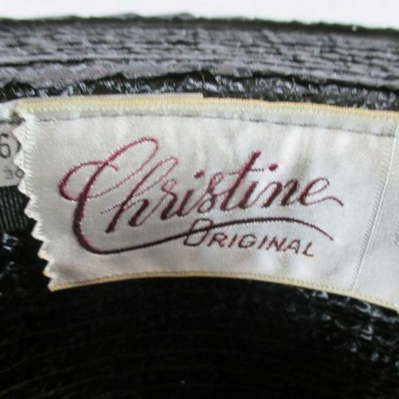 Christine Original Black Hat w/ flower accent - Picture 4 of 4